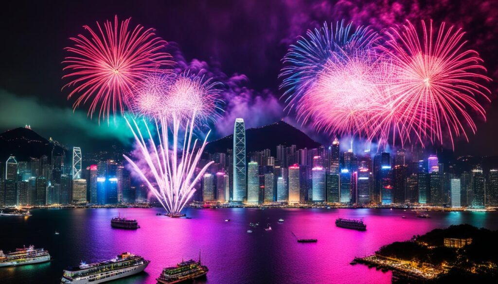 Hong Kong new year fireworks