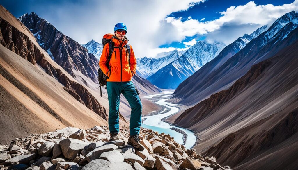 Adventurer overlooking the Zanskar Valley