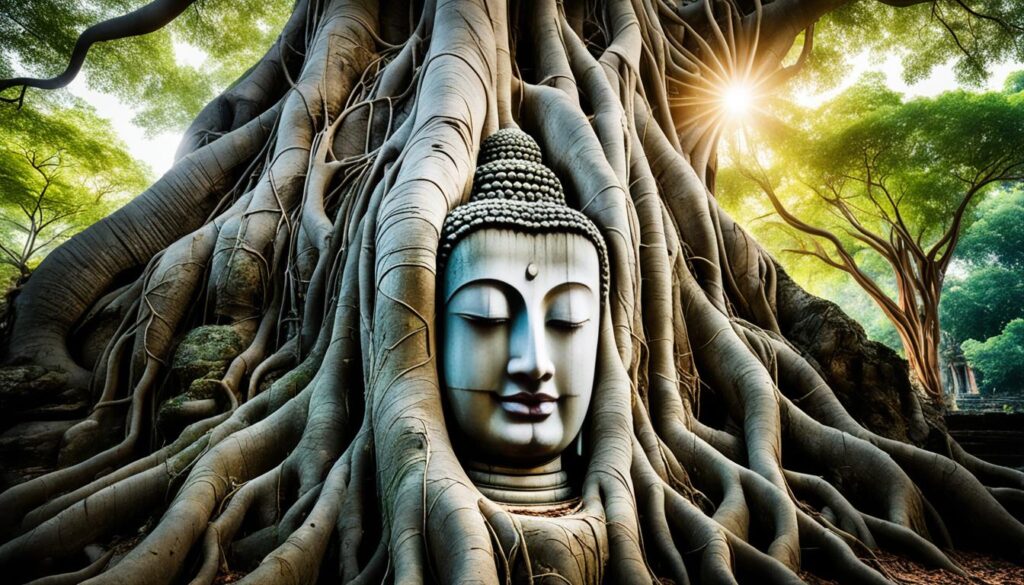 Buddha head in Wat Mahathat