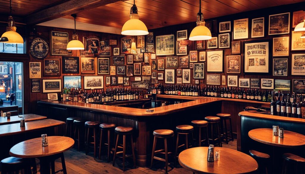 Interior of a classic Danish pub