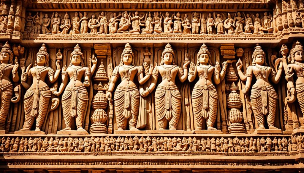 Intricate carvings of the Khajuraho temples
