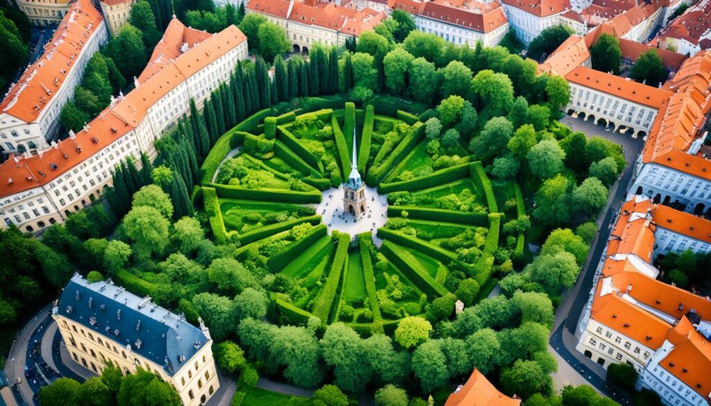 Serene view of Prague Castle Gardens