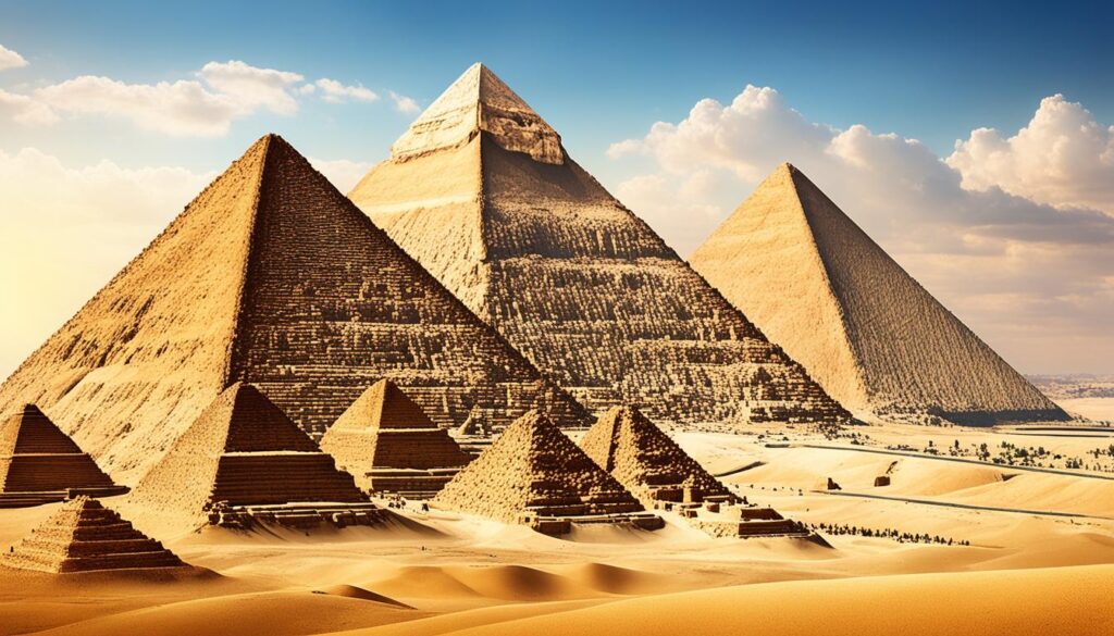 The Majestic Giza Pyramids The Majestic Giza Pyramids