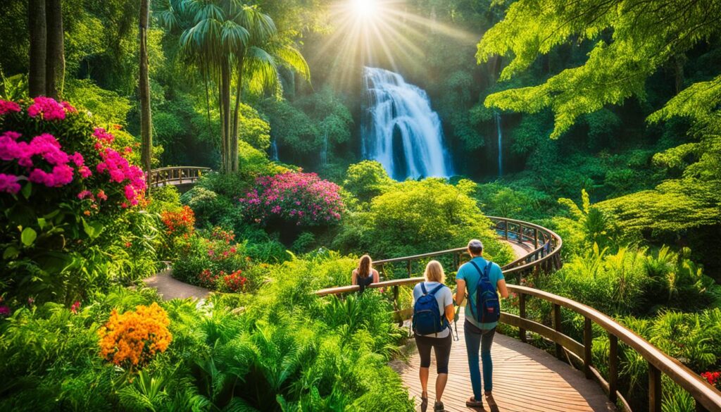 Travelers in Sir Seewoosagur Ramgoolam Botanical Garden