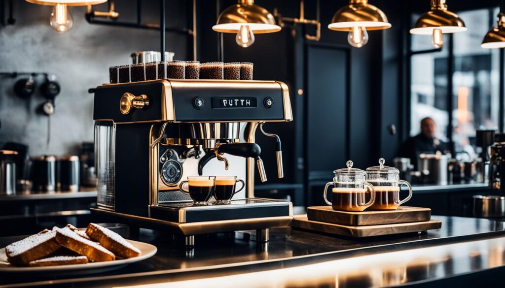 Truth Coffee HQ - Sleek and Darkly Lit with Knock-Out French Toast