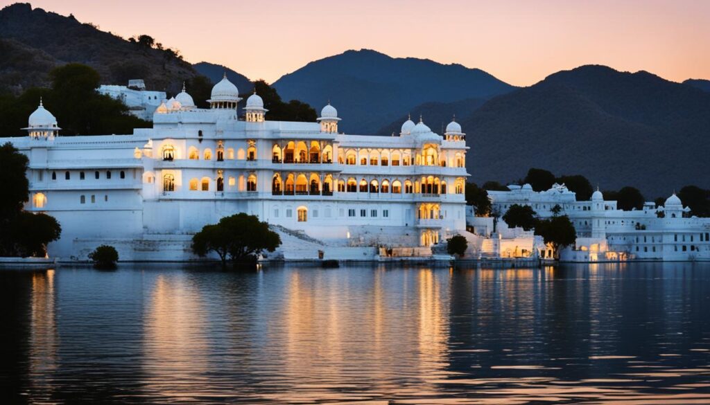 Udaipur Lake Palace at dusk