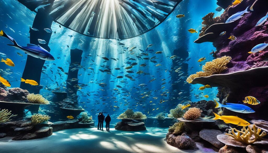 Vibrant marine life at Dubai Aquarium